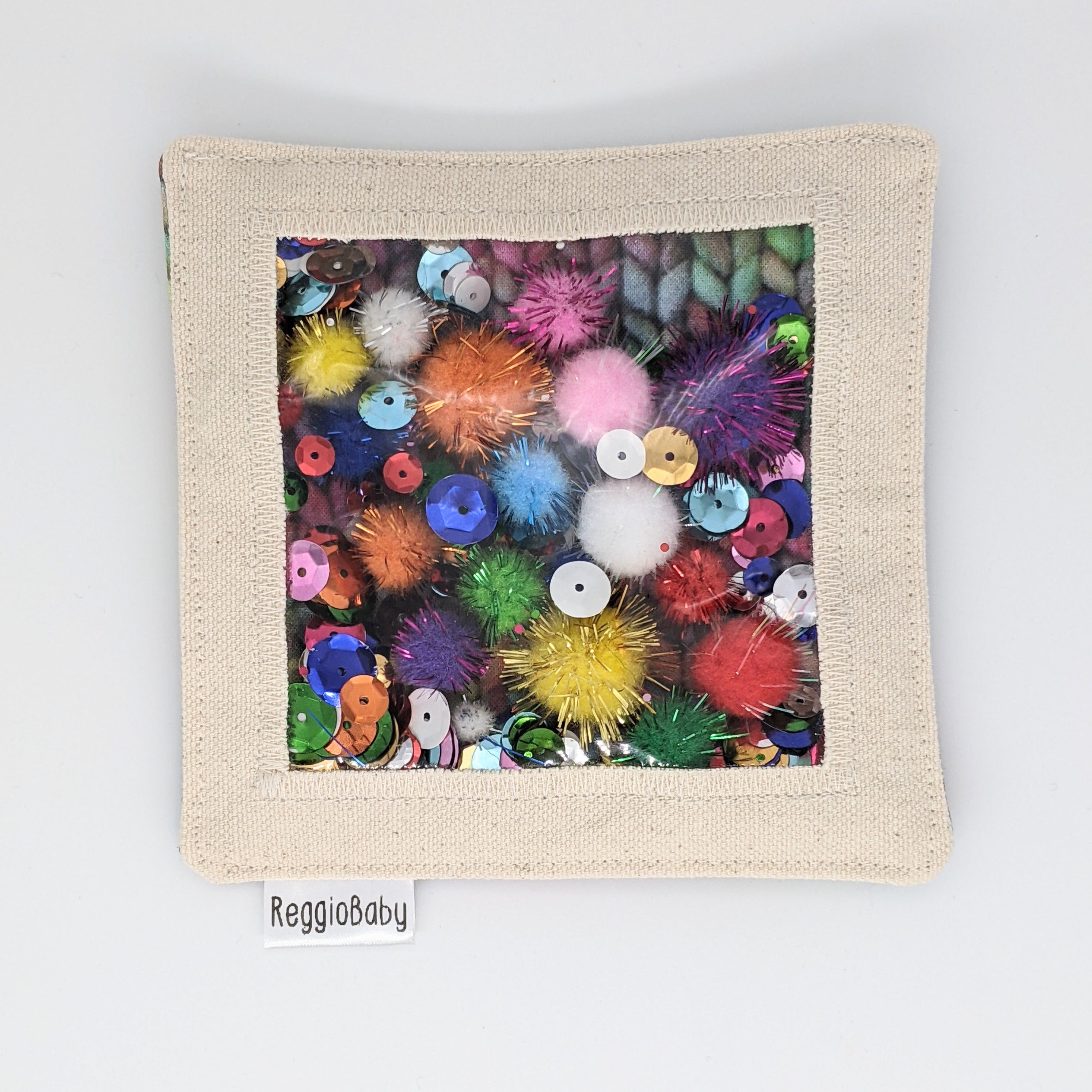 Large Sensory Toy with Sequins and Pom Poms