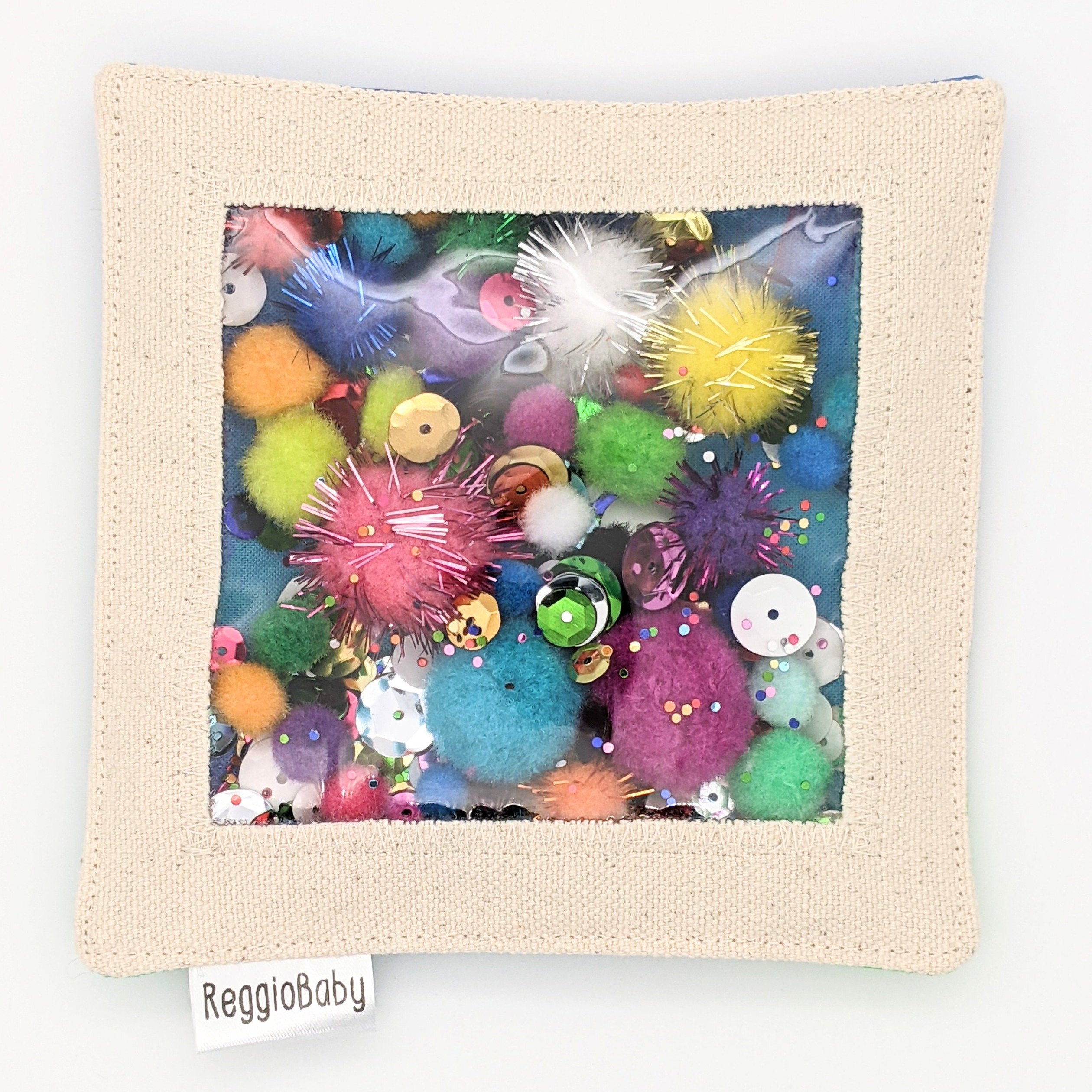 Large Sensory Toy with Sequins and Pom Poms