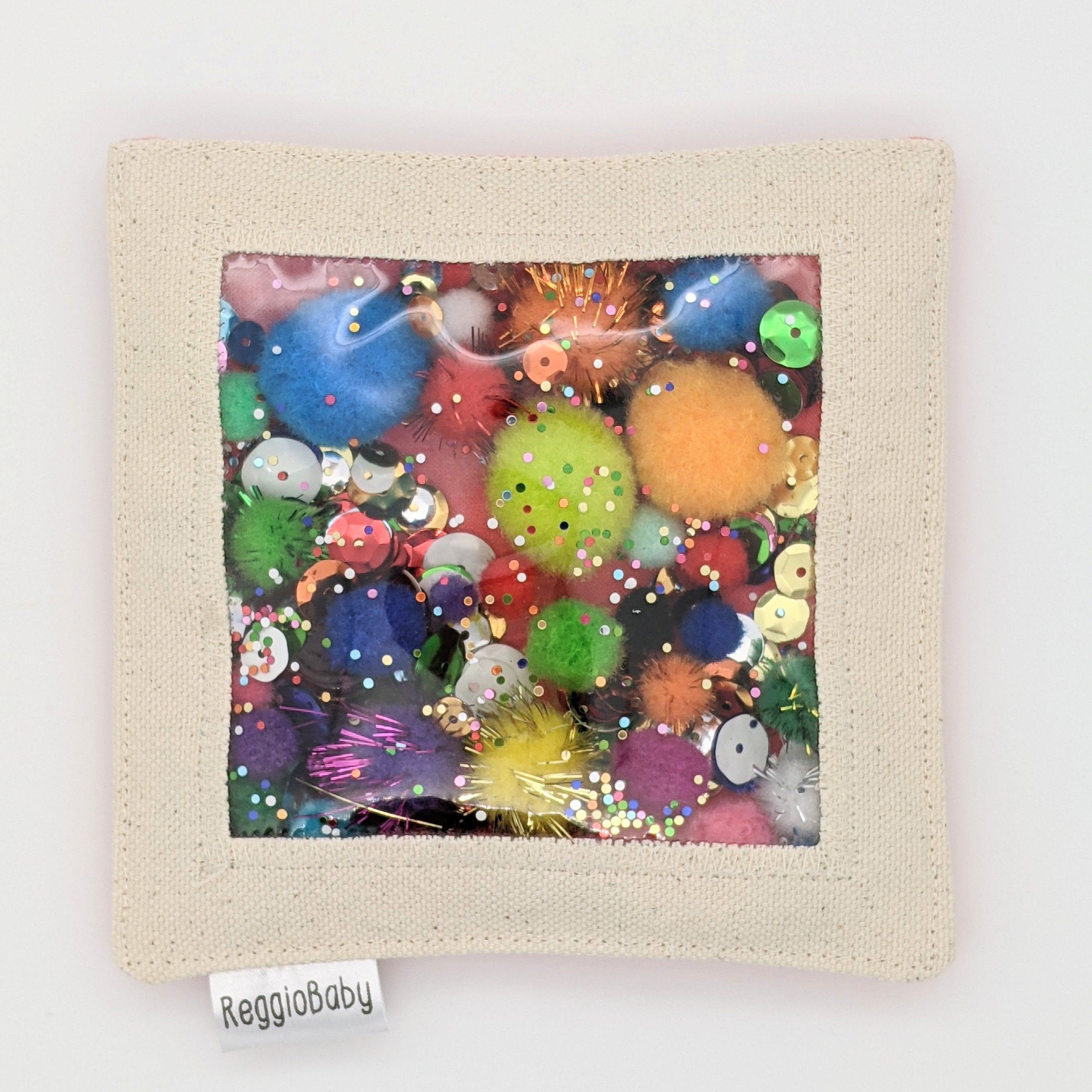 Large Sensory Toy with Sequins and Pom Poms