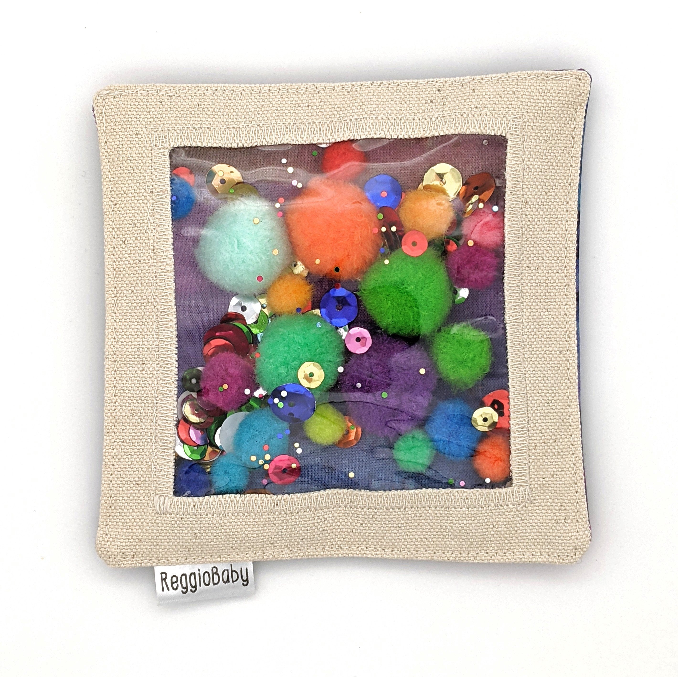 Large Sensory Toy with Sequins and Pom Poms