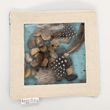 Load image into Gallery viewer, Large Sensory Toy with Natural Feathers and River Pebbles
